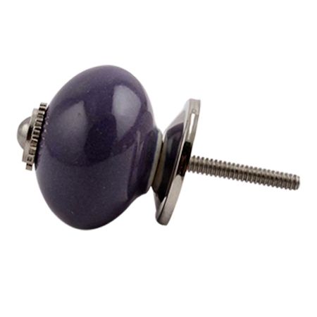 Purple Round Silver Fitting Ceramic Drawer Knob